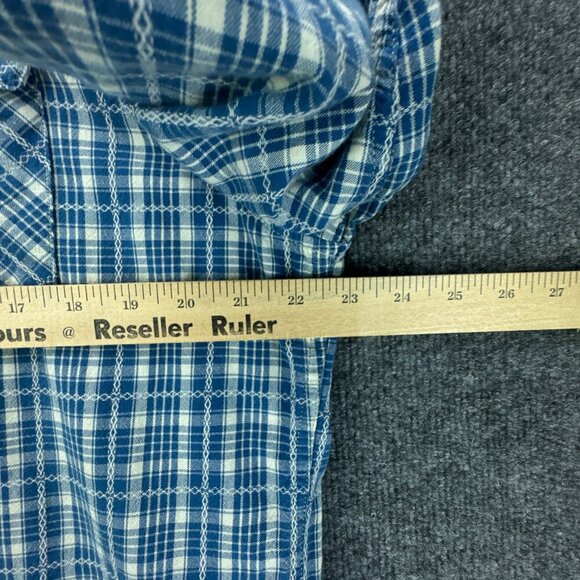 Ralph Lauren Denim & Supply Shirt Mens Extra Large Blue Pearl Snap Western Plaid - Picture 10 of 14